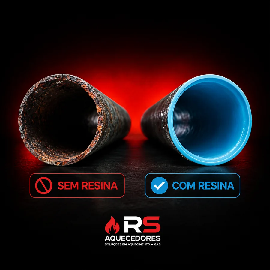 Aplicação de resina em tubulações